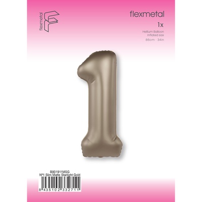 Цифра 1 Slim Starlight Gold