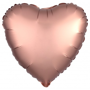 Сердце Сатин Розовое Золото, 46 см