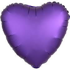 Сердце Сатин Фиолетовый, 46 см