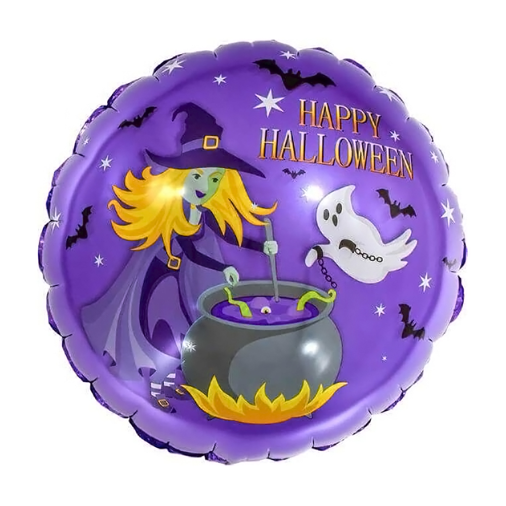 Шар фольгированный 18"" Колдовской Хеллоуин Фиолетовый"