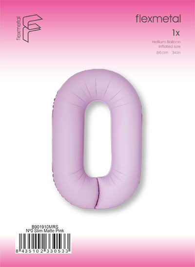 Цифра 0 Slim Светло-розовый Матовый