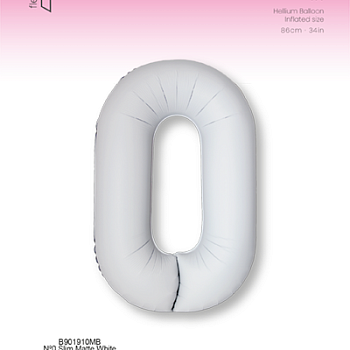 Цифра 0 Slim Белый Матовый 