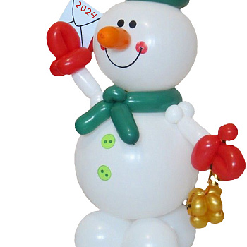 Снеговик с письмом ( фигура из шаров )