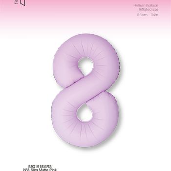 Цифра 8 Slim Светло-розовый Матовый 