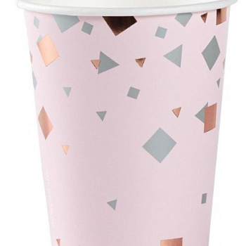 Стакан Конфетти Party розовый 250мл 6шт