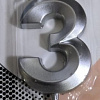 Свеча-цифра на палочке 3 Серебро 4,5см