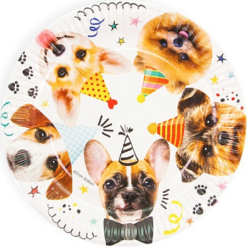 Тарелки (18 см) Собачки, 6 шт.