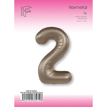 Цифра 2 Slim Starlight Gold Звездное Золото