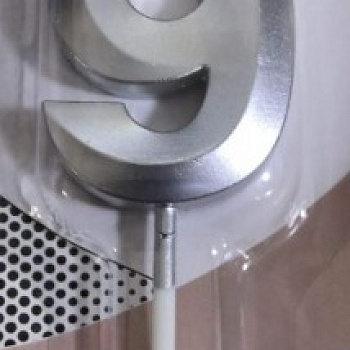 Свеча-цифра на палочке 9 Серебро 4,5см