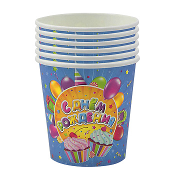 Стаканы "С Днем Рождения" Сладости