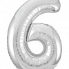 Шар-цифра "Серебро" №6