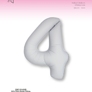 Цифра 4 Slim Белый Матовый 