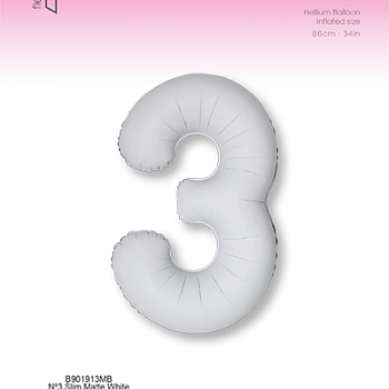 Цифра 3 Slim Белый Матовый
