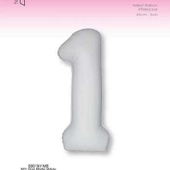 Цифра 1 Slim Белый Матовый
