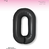Цифра 0 Slim Черный Сатин