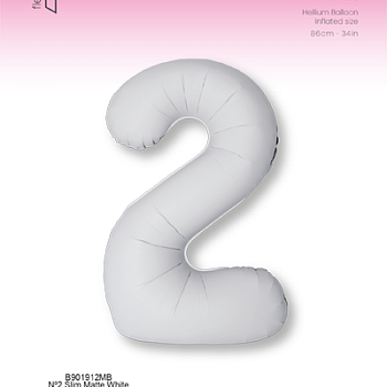 Цифра 2 Slim Белый Матовый