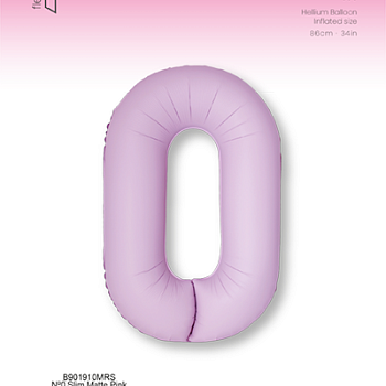 Цифра 0 Slim Светло-розовый Матовый