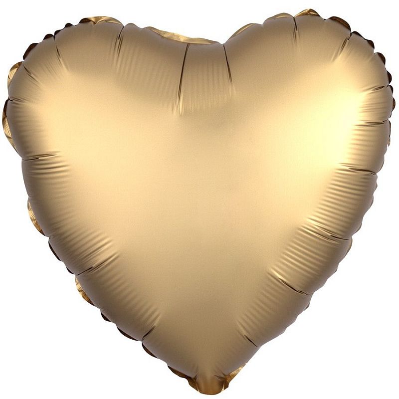 Сердце Сатин Золото, 46 см